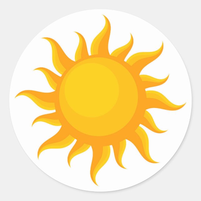 Pegatina de ilustracion de sol lindo (Anverso)