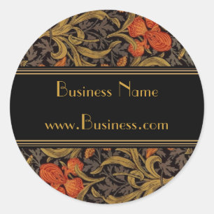 Pegatina de impresión de época William Morris Blac