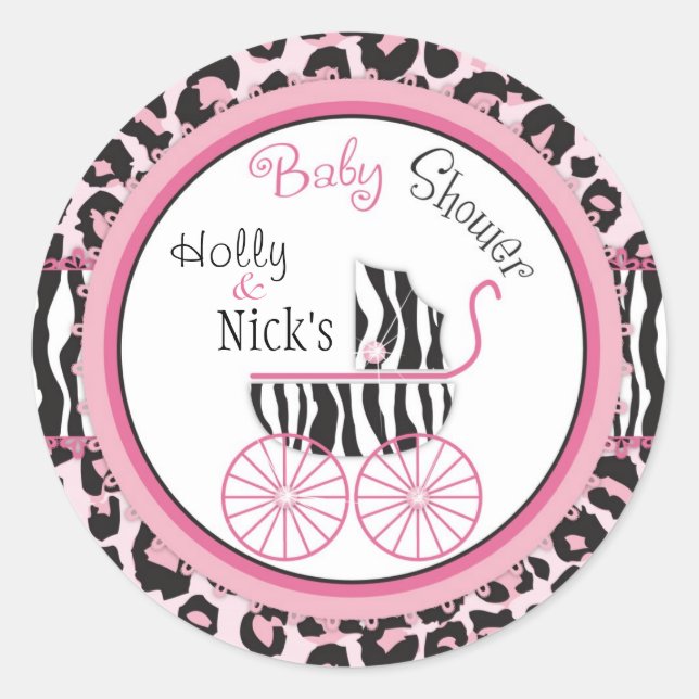 Pegatina de impresión de guepardo y cebra (Anverso)