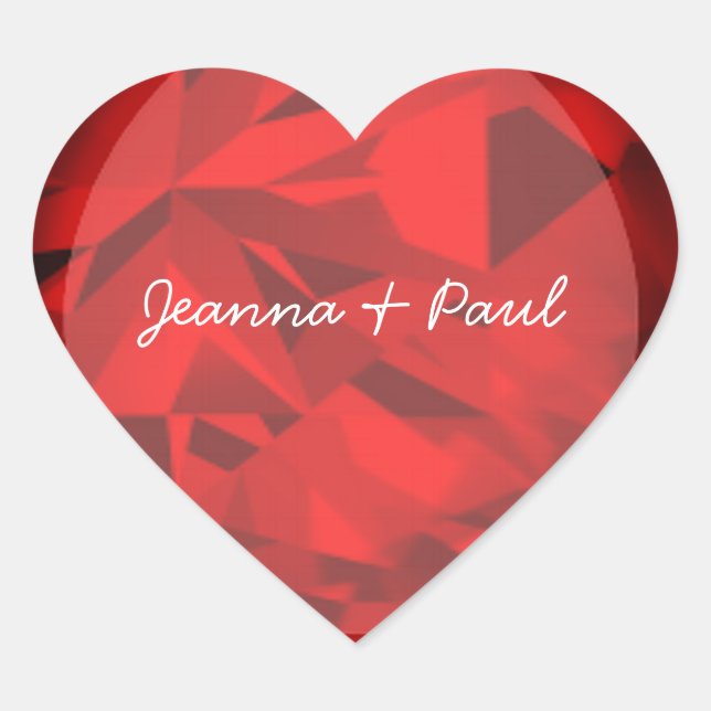 Pegatina de impresión de Heart Ruby (Anverso)