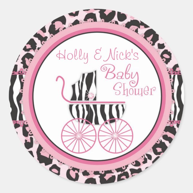 Pegatina de impresión de queso y cebra silvestres  (Anverso)