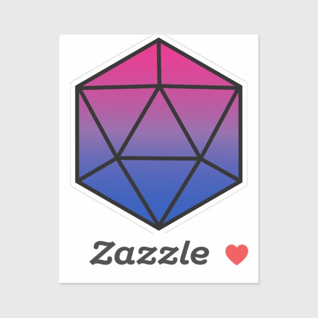 Pegatina de indicador de orgullo geométrico D20 Bi (Hoja)