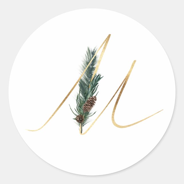 Pegatina de iniciales de vacaciones de invierno (Anverso)