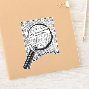 Pegatina de Investigador de Periódico Antiguo