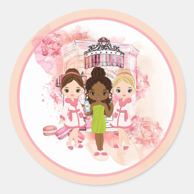 Pegatina de Invitación a Spa Afroamericano (Anverso)