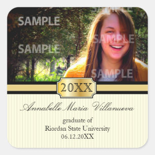 Pegatina de Invitación de graduación de banda de l