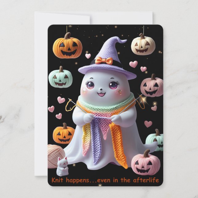 *Pegatina de invitaciones de Halloween de Kawaii G (Anverso)