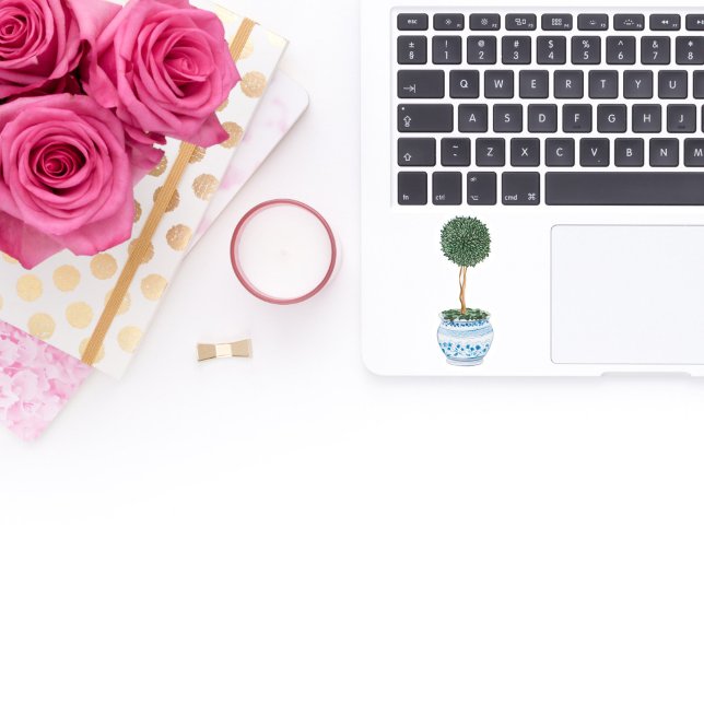 Pegatina de inyl de Chinoiserie en árbol de temas  (chinoiserie topiary tree sticker)