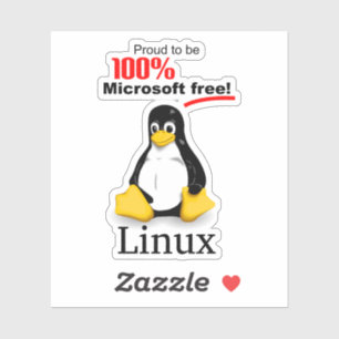 Pegatina de inyl de Linux 3x3 - Microsoft Free