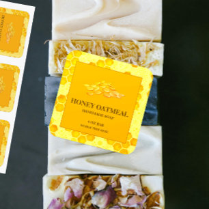 Pegatina de jabón de la etiqueta Oatmel Honey
