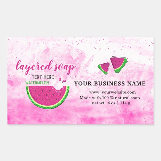Pegatina de jabón en capas de la sandía de rebanad (Anverso)