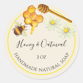 Pegatina de jabón hecho a mano Miel y avena