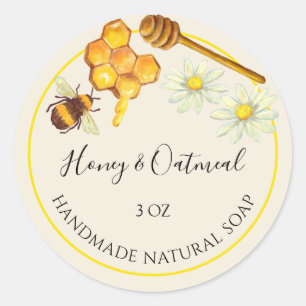 Pegatina de jabón hecho a mano Miel y avena
