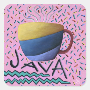 Pegatina de Java Coffee Lover Square