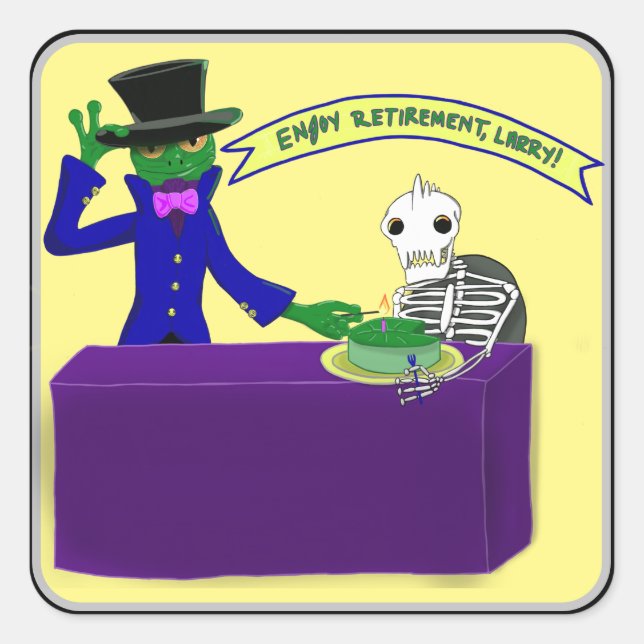 Pegatina de Jubilación Apropiada para la Rana (Anverso)