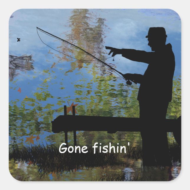Pegatina de Jubilación de la Pesca de Hombre Mayor (Anverso)