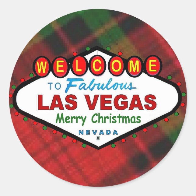 Pegatina de juego navideño Las Vegas Merry (Anverso)