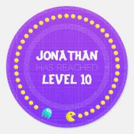 Pegatina de jugador para juego de cumpleaños activ