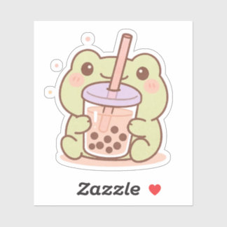 Pegatina de Kawaii Frog Boba