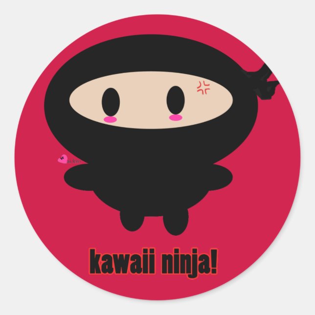 Pegatina de Kawaii Ninja (Anverso)