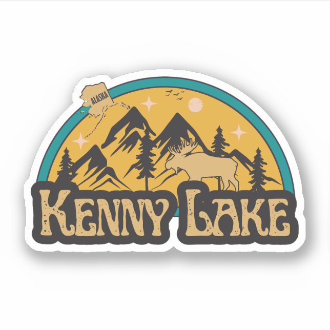 Pegatina de Kenny Lake, Alaska (Anverso)