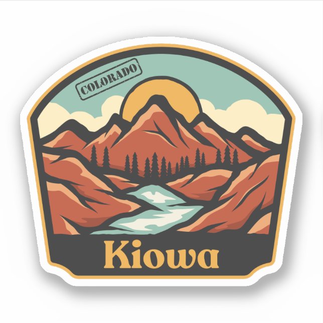 Pegatina de Kiowa, Colorado (Anverso)