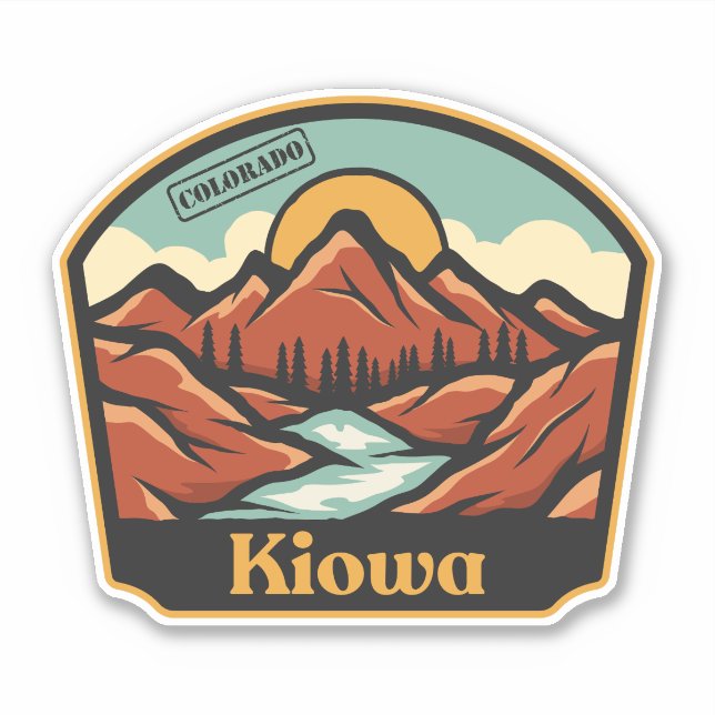 Pegatina de Kiowa, Colorado (Anverso)