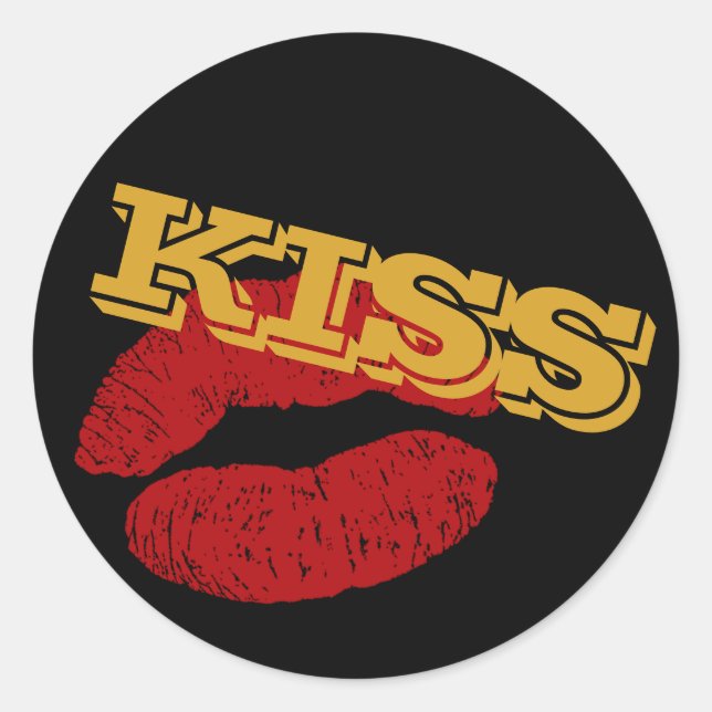 Pegatina de KISS, Labios Rojos - Amor / Fiesta per (Anverso)