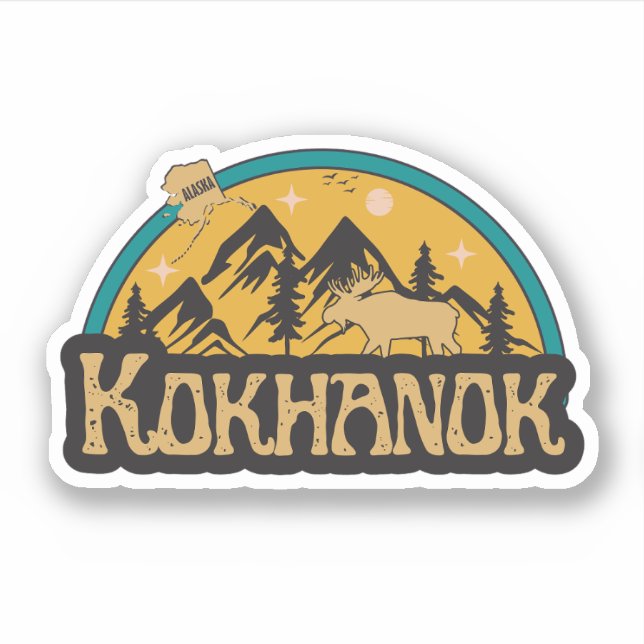 Pegatina de Kokhanok, Alaska (Anverso)