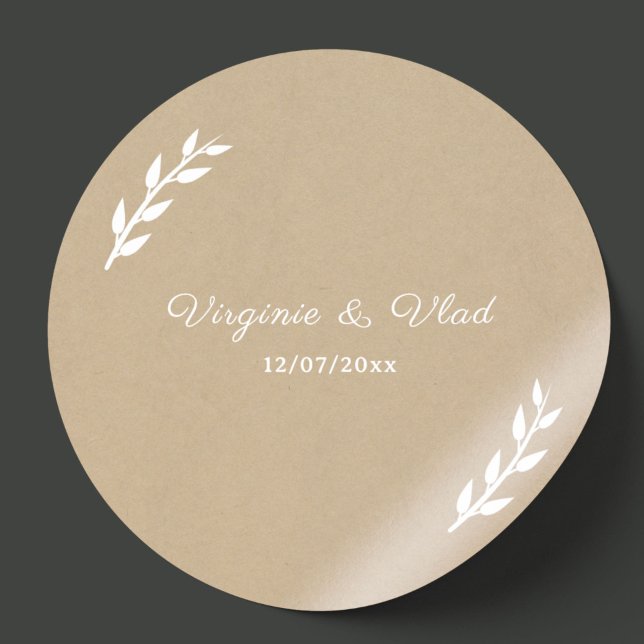 Pegatina de Kraft y Rustic Boda (Kraft & Rustic Wedding Sticker)