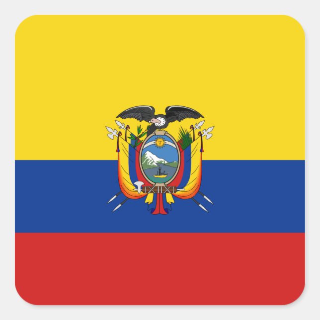 Pegatina de la bandera de Ecuador (Anverso)
