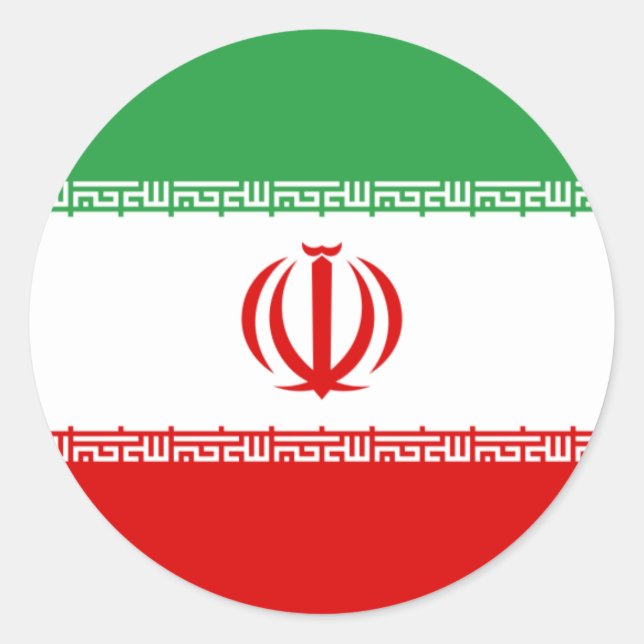 Pegatina de la bandera de Irán (Anverso)