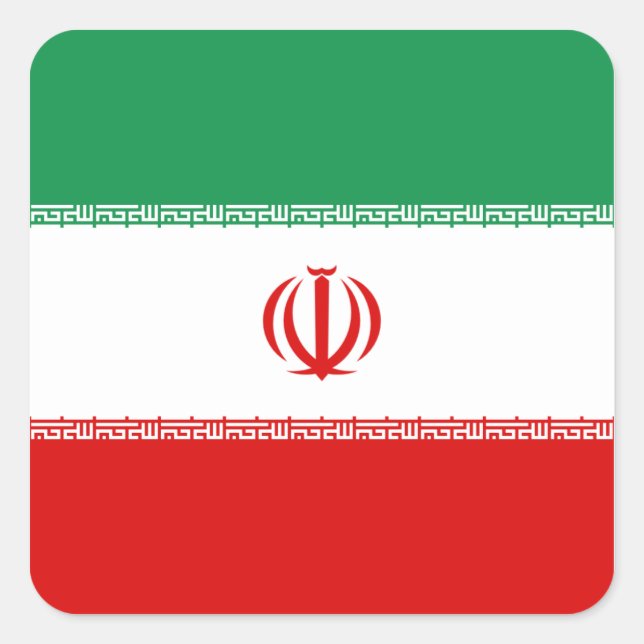 Pegatina de la bandera de Irán (Anverso)