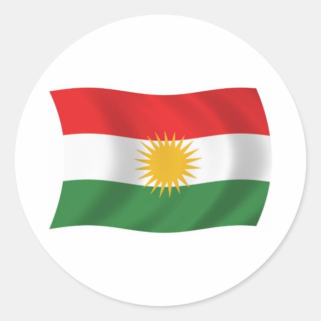 Pegatina de la bandera de Kurdistán (Anverso)