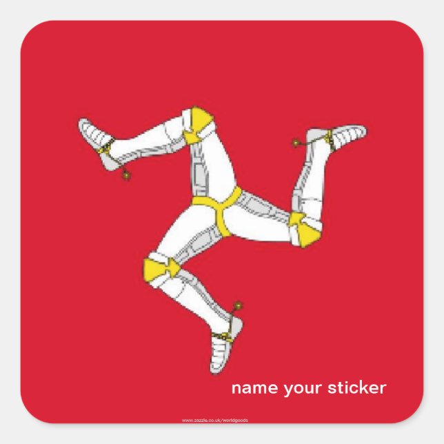 Pegatina de la bandera de la Isla de Man (Anverso)