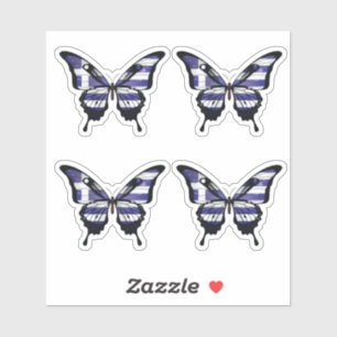 Pegatina de la bandera de la mariposa de cola crud