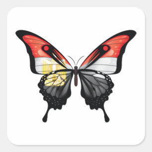 Pegatina de la bandera de la mariposa de cola tort