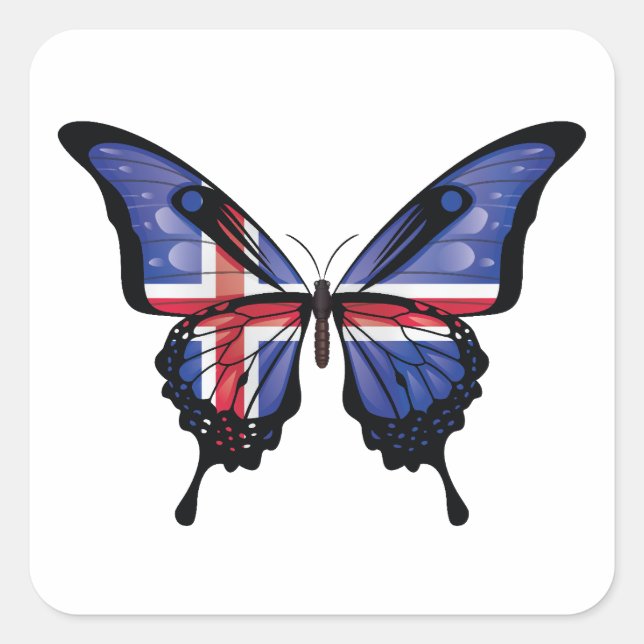 Pegatina de la bandera de la mariposa de la cola d (Anverso)