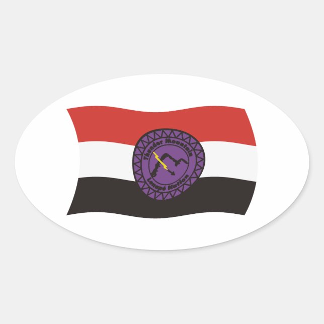 Pegatina de la bandera de la nación Thunder Mounta (Anverso)