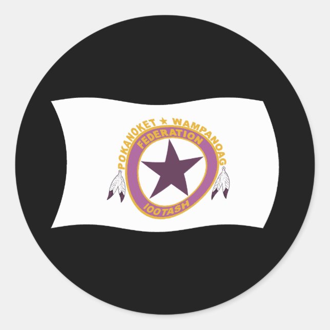Pegatina de la bandera de la tribu Wampanoag (Anverso)