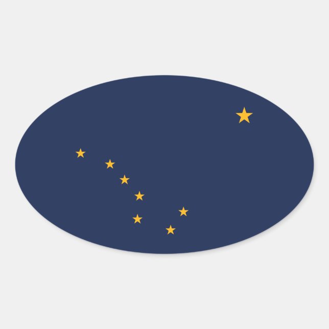 Pegatina de la bandera de Oval de Alaska (Anverso)