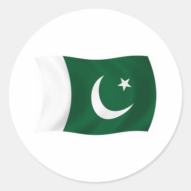 Pegatina de la bandera de Pakistán (Anverso)