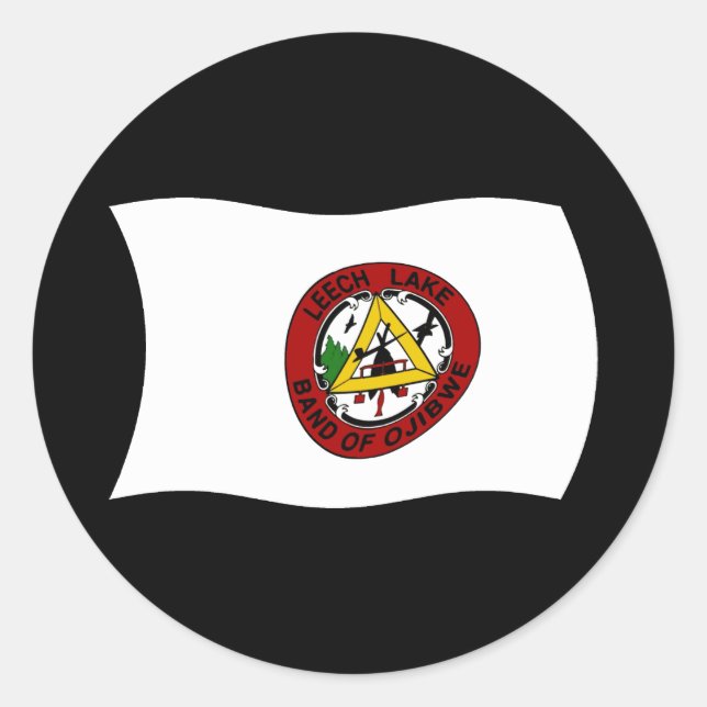 Pegatina de la bandera de reserva de lago Leech (Anverso)