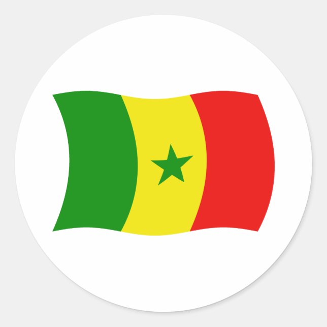 Pegatina de la bandera de Senegal (Anverso)