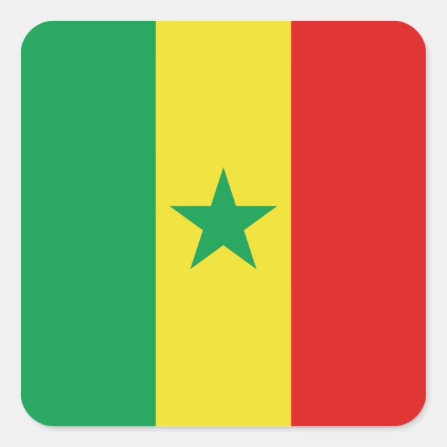 Pegatina de la bandera de Senegal (Anverso)