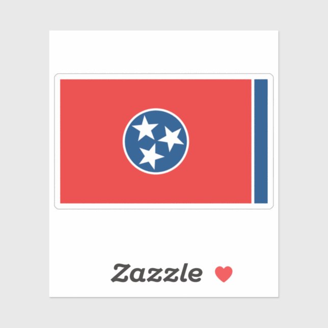 Pegatina de la bandera del estado de Tennessee (Hoja)