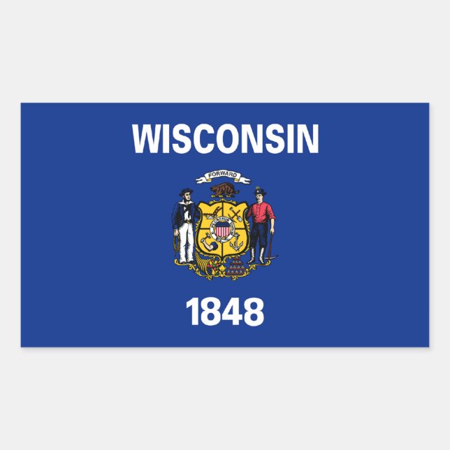 Pegatina de la bandera del estado de Wisconsin (Anverso)