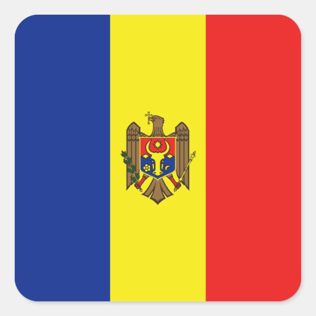 Pegatina de la bandera del Moldavia (Anverso)