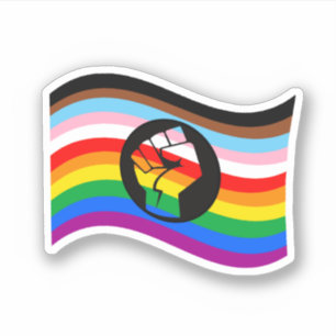 Pegatina de la bandera del Orgullo del Progreso de