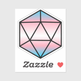 Pegatina de la bandera del Orgullo Gemétrico D20